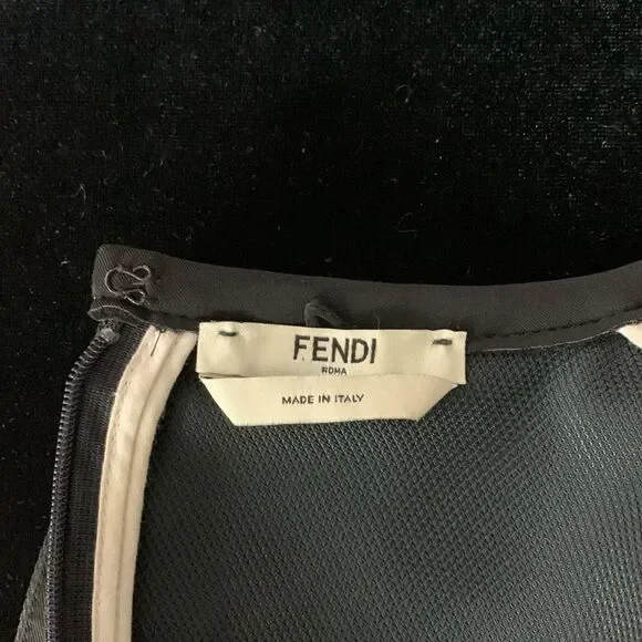 Fendi Navy Dress With Mesh Detail